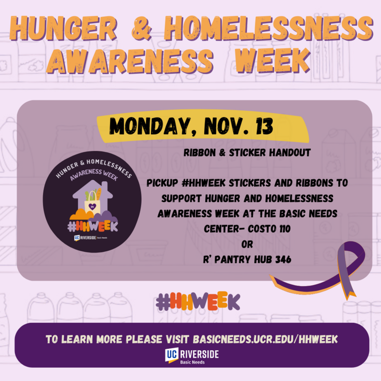 Hunger & Homelessness Awareness Week Basic Needs